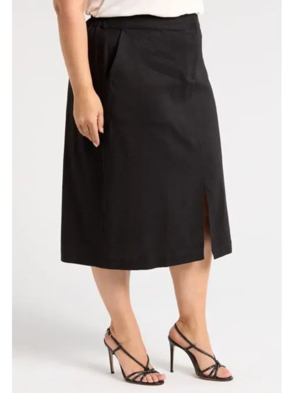 NWT Universal Standard Wooster Linen Blend Pencil Skirt Black size M/ 2X